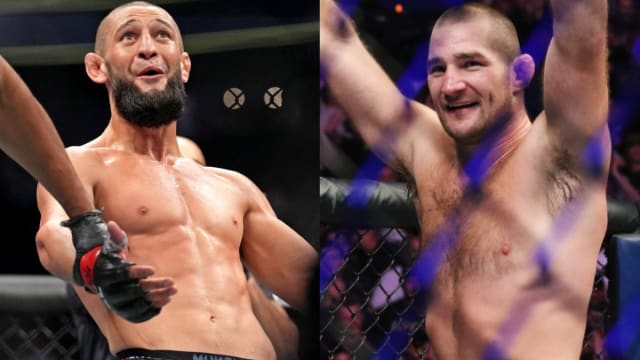 Rising star Khamzat Chimaev and UFC middleweight champion Sean Strickland.